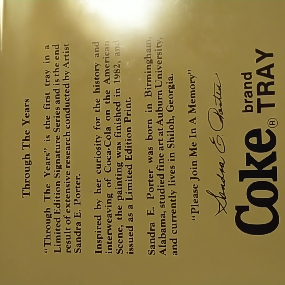 Vintage 1990 Coca Cola tray "Through the Years" print. Pristine! - Picture 3 of 6